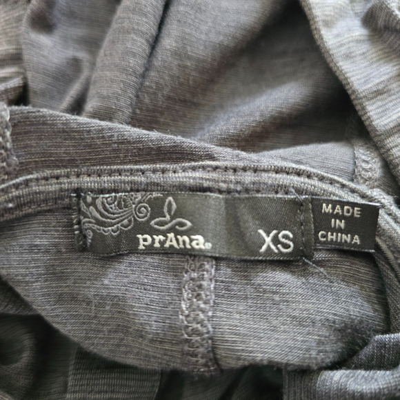 Prana Hoody Women's XS Charcoal Henley Neckline Kangaroo Pouch Long Sleeve - Picture 5 of 14